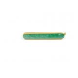 18k yg pin with green/white stone 4.4g;