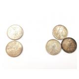 2 - DOLLARS MORGAN 1900; 3 - DOLLARS PEACE 1922 &