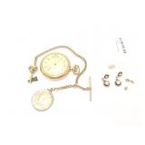 .4g 14k yg earring backs 4pcs; 3 14k yg earring