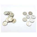 7 - HALF DOLLARS FRANKLIN 1949-1963; 13 - HALF