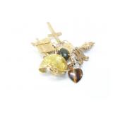14k charm holder with 12 charms (1-10k, 5-14k,