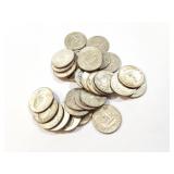 25 - QUARTERS WASHINGTON 1936-1964;