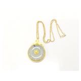 9.5g 14k yg rope chain with approx 3.4g 22k yg