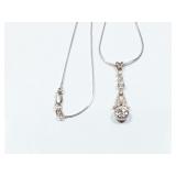 5.2 14k white gold thin chain with diamond