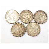 5 - DOLLARS MORGAN 1904 & 1921;