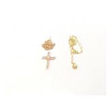 1.9g 14k yg thin chain with 2.3g 10k yg cross