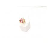 7.5g 10k yg class ring with red stone;