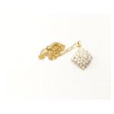 5.4g 10k yg thin chain with 10k yg diamond