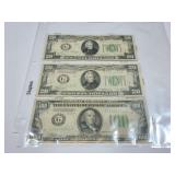 2 - NOTE $20 1928 & 1934, NOTE $100 1934;