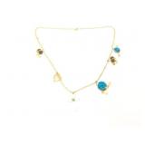 approx 15g 18k yg chain with charms;