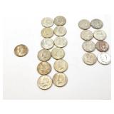 8 - HALF DOLLARS FRANKLIN; 12 - HALF DOLLARS