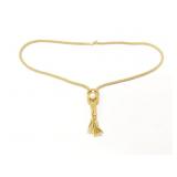 21g 18k yg necklace with 1 white bead;