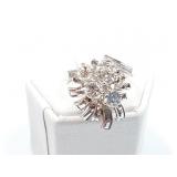 18k wg ring with 4 small diamonds 7.3g;