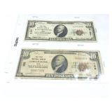 1929 $10.00 First national bank of Wapakoneta OH