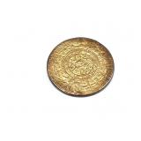 3.4g 10k yg aztec calendar medallion;
