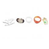 14k yg charm with white/green stone 2.6g; orange
