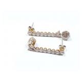 18k wg/yg pr diamond earrings with 14k wg earring