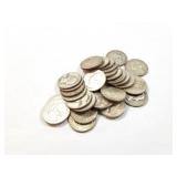 25 - QUARTERS WASHINGTON 1937-1964;