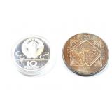 SILV MEDALLION 2 TROY OZs; 10 roubles .9636oz
