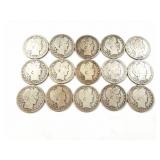 15 - HALF DOLLARS BARBER 1894-1912;