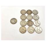 12 - HALF DOLLARS FRANKLIN 1951-1962; HALF DOLLAR