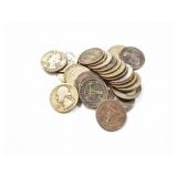 25 - QUARTERS WASHINGTON 1936-1964;