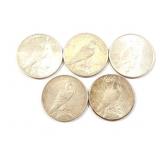 5 - DOLLARS PEACE 1922 & 1923;
