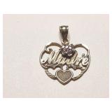 2g 14k yg heart pendant "madre";