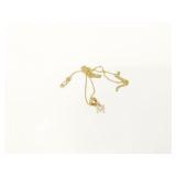3.4g 14k yg thin chain with 14k yg M charm;