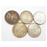 5 - DOLLARS PEACE 1904 & 1921;