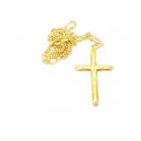 7.8g 18k yg thin chain with 18k yg cross pendant;