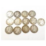 13 - HALF DOLLARS BARBER 1898 - 1915;