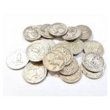 25 - QUARTERS WASHINGTON 1941-1962;