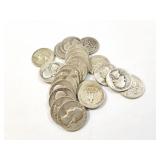 25 - QUARTERS WASHINGTON 1940-1962;