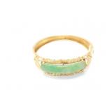 17.6g 16k yg bracelet with green stone and white