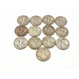 13 - HALF DOLLARS WALKING LIBERTY 1943-1945;
