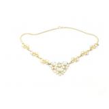 27.3g 14k yg necklace with several colored beads;