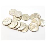 14 - HALF DOLLARS KENNEDY 1964;
