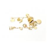 16.8g 14k yg charm bracelet with several 14k yg