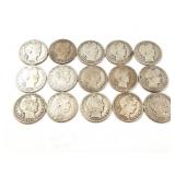 15 - HALF DOLLARS BARBER 1894-1912;