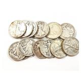15 - HALF DOLLARS WALKING LIBERTY 1918-1946;