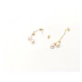 2g 14k yg pr dangle style earrings with 2 seed
