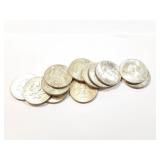 12 - HALF DOLLARS KENNEDY 1964;