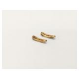 1.9g 14k yg earring enhancers with diamond chips;