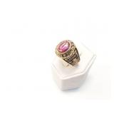 16.2g 10k yg ring with red stone (hamtrack high
