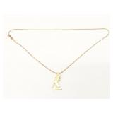 6g 14k yg chain with pendant;