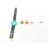 1.5g 14k wg stick pin with diamond chip and 2