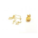 7.4g 14k yg chain with 12.5g 18k yg flower