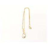5.7g 14k yg box chain with 14k yg pendant that