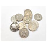 12 - HALF DOLLARS FRANKLIN 1951-1963;